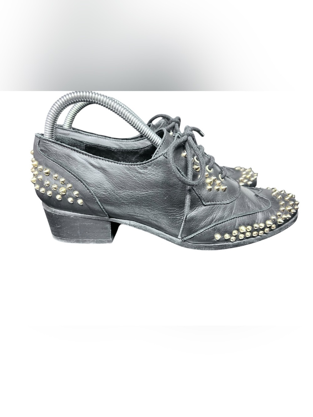 Miista studded black leather Oxford shoes Sz 40 or 9
